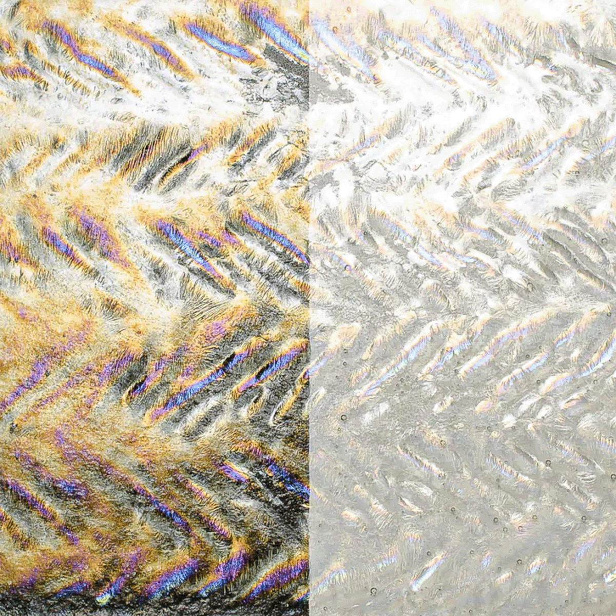 Clear Herringbone Ripple Iridescent, 3 mm