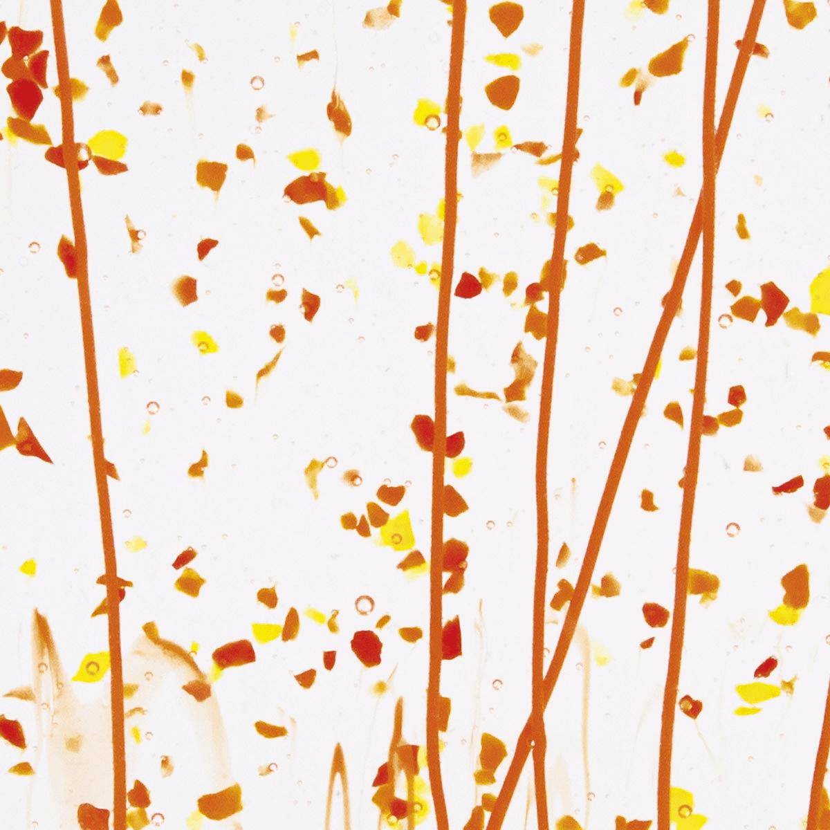 Red, Orange and Yellow Frit, Orange Streamers, 3 mm