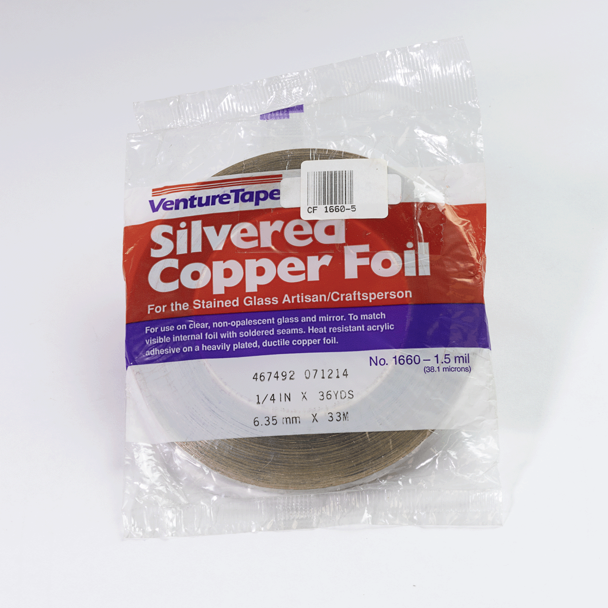 1/4" 1.5 mil SILVERED FOIL