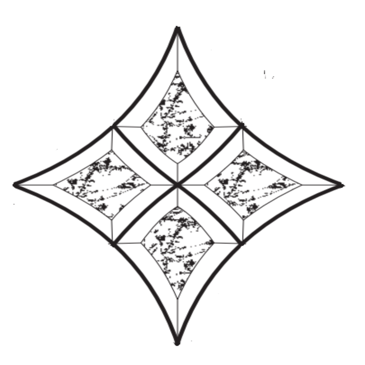 5-1/2" x 5-1/2" Glue Chip Bevel Cluster