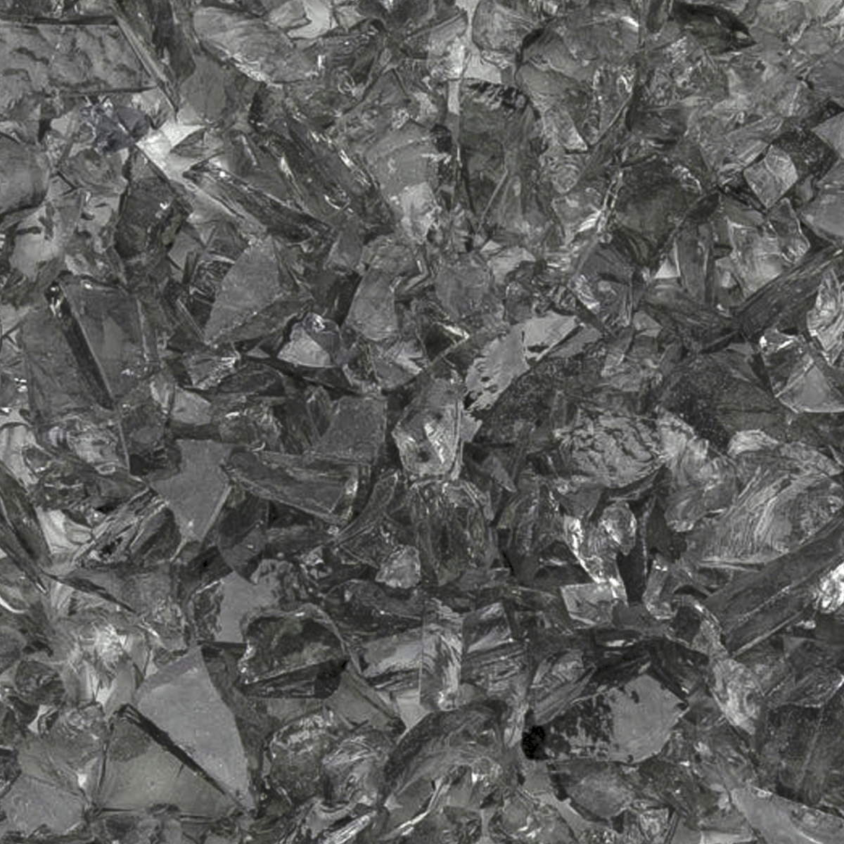 Pale Gray Transparent Mosaic Glass Frit, 8.5 oz