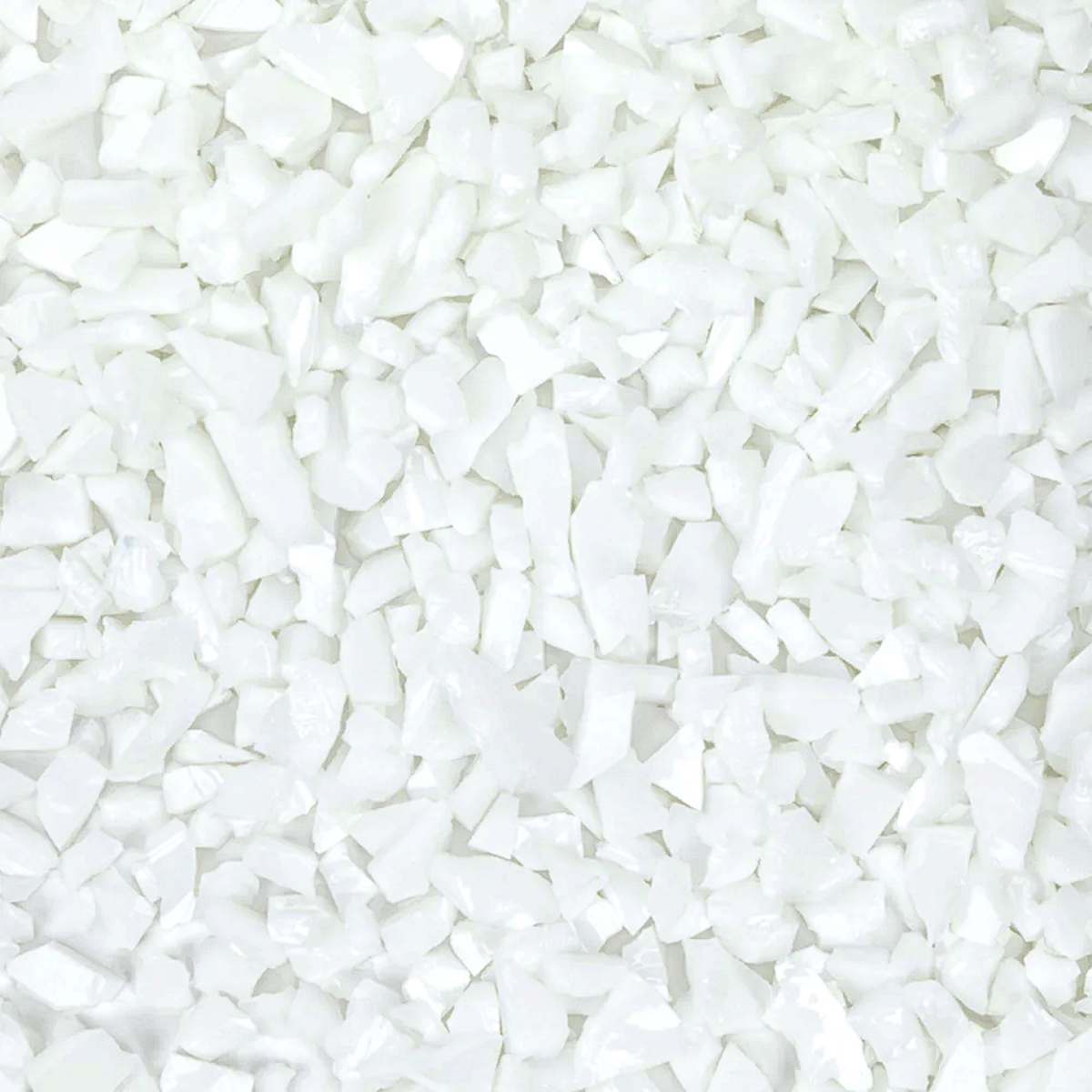 White Mosaic Glass Frit, 8.5 oz