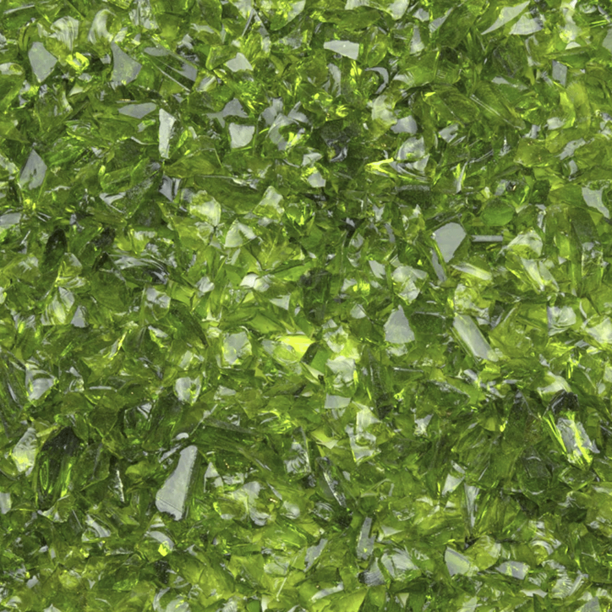 Moss Green Transparent Mosaic Glass Frit, 8.5 oz