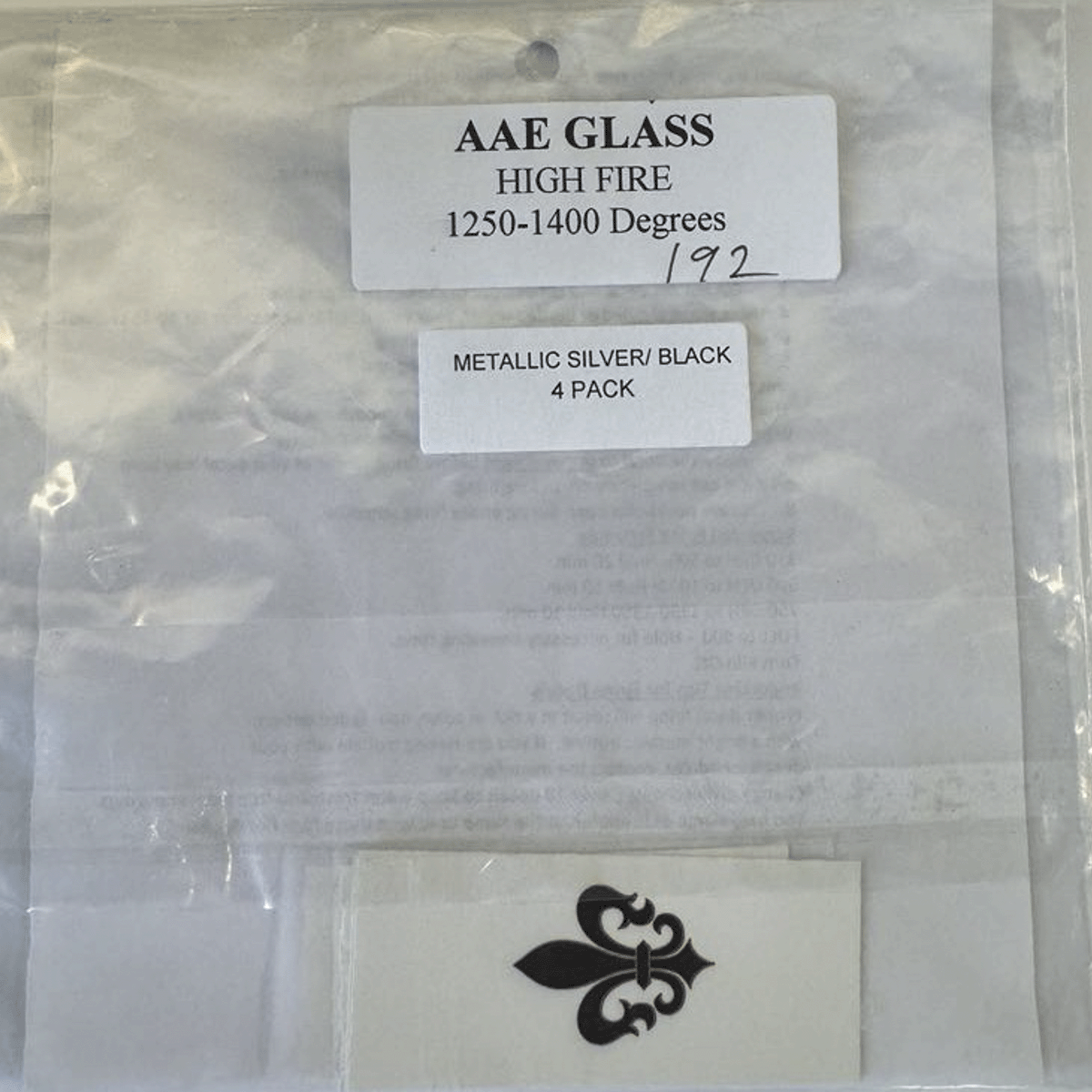 Fluer-de-Lis Metallic Silver/Black (4 pack)