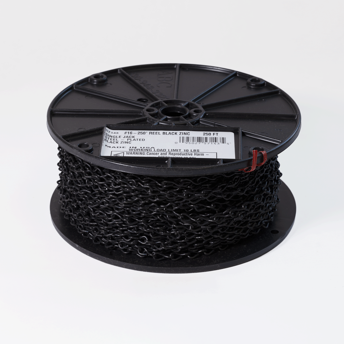 JACK CHAIN BLACK 16ga /50FT RL