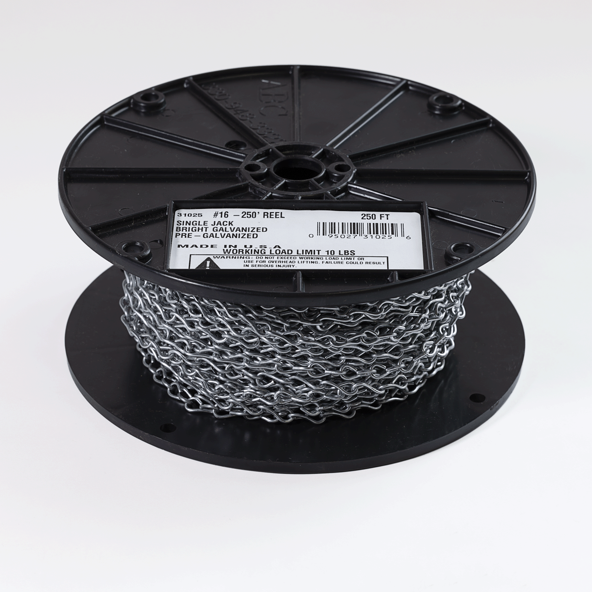 JACK CHAIN ZINC 16ga /50FT RL