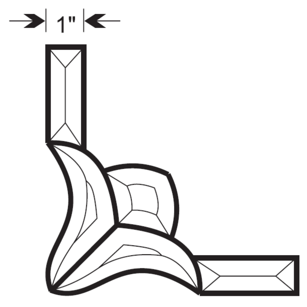 6" x 6" Bevel Cluster