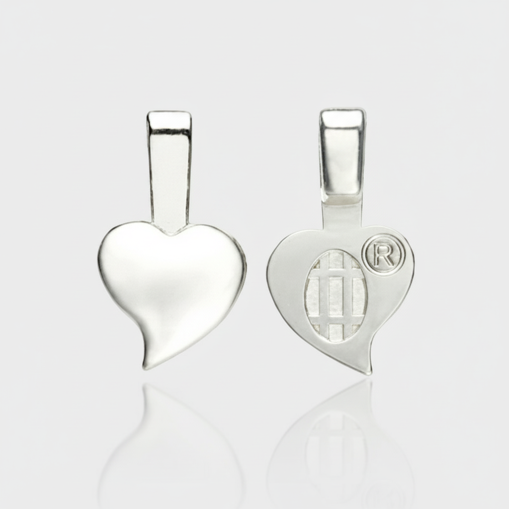 Aanraku® Silver Plated Heart Bails -Medium