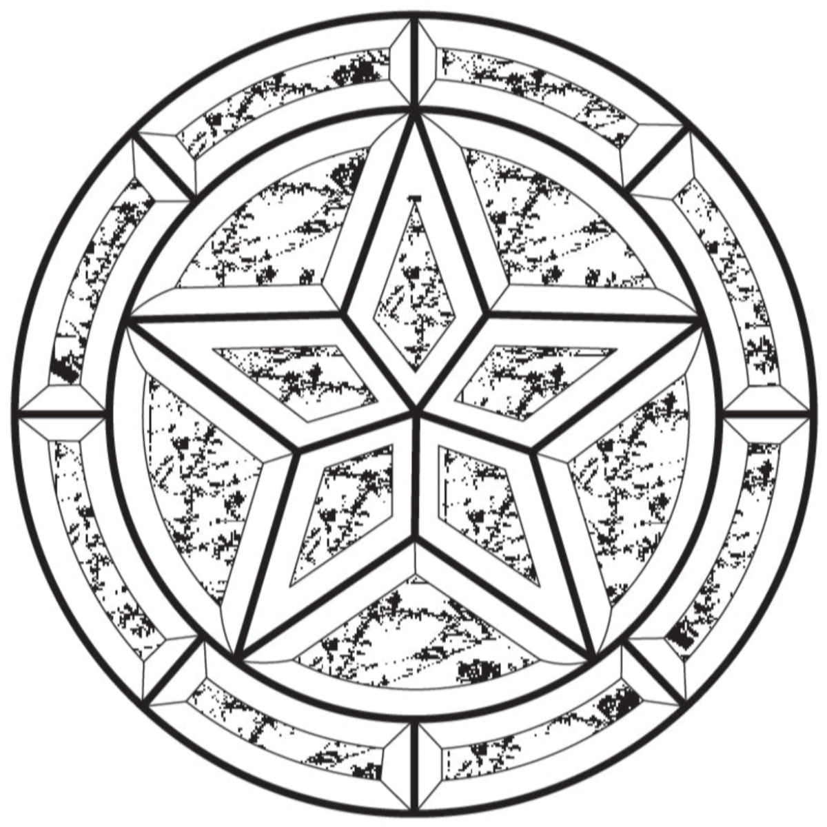 12" Texas Star Glue Chip Bevel Cluster