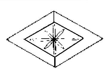 4" X 7" Star Engraved Diamond Bevel -Single