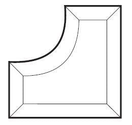4" X 4" Inside Corner Bevel -Single