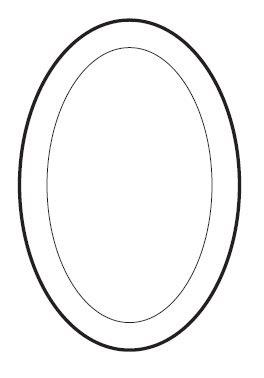 2" X 4" Oval Bevel -Single
