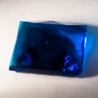 50MM SQUARE FACETED BLUE