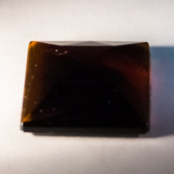 50MM SQUARE FACETED DARK  AMBER