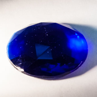 50MM ROUND FACETED BLUE