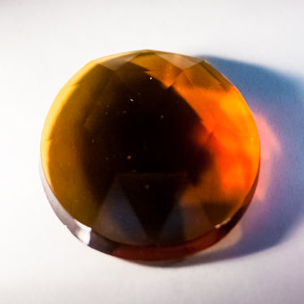 50MM ROUND FACETED LIGHT AMBER