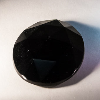 50MM ROUND FACETED BLACK
