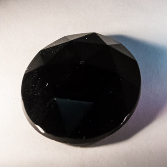 25MM ROUND FACETED BLACK