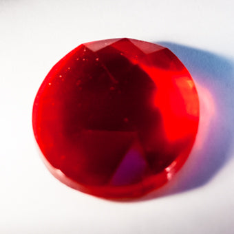 50MM ROUND FACETED RED