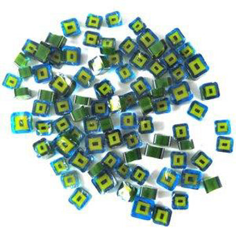 Turquoise Hip To Be Square Millefiori - 96 COE