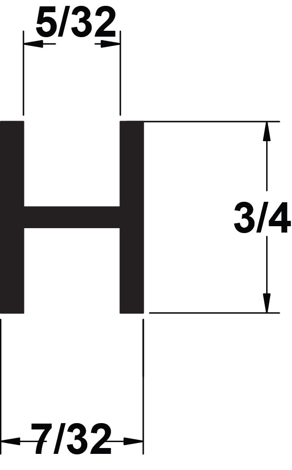LEAD 3/4" (5/32''CHNL) FLAT H