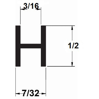 LEAD 1/2" (3/16''CHNL) FLAT H - EXTRA HARD
