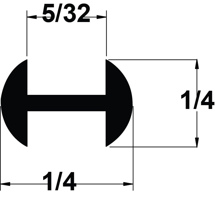 LEAD 1/4" (5/32''CHNL) ROUND H- EXTRA HARD