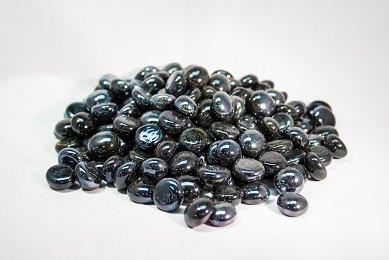 Black Iridized Gems 12mm - 14mm - 1 pound bag