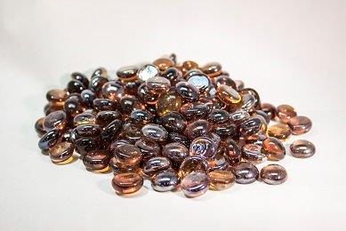 Light Amber Iridized Gems 12mm - 14mm - 1 pound bag