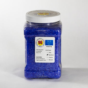 Wissmach 96 Sapphire Blue Transparent Medium Frit - 4 lbs.