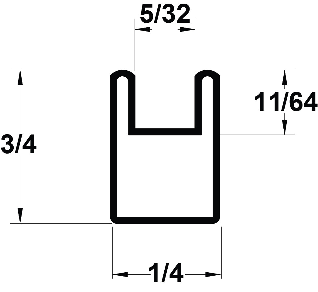 BRASS 3/4" (5/32''CHNL)