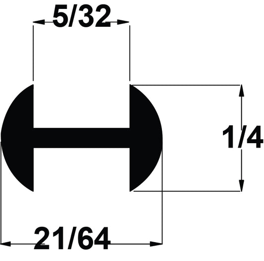 BRASS CAPPING 1/4" (5/32'CHNL) ROUND H - SINGLE