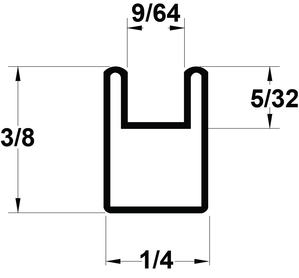 COPPER 3/8" (9/64''CHNL) U