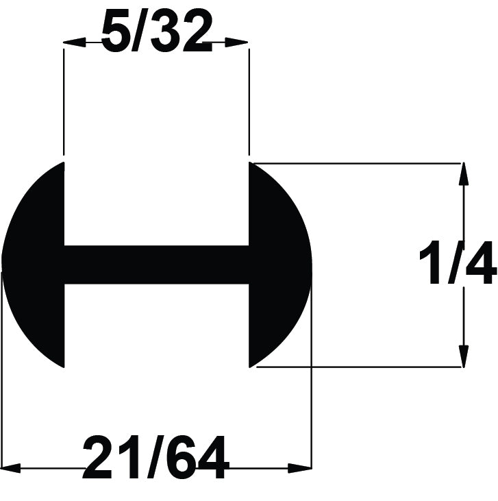 COPPER 1/4" (5/32''CHNL) ROUND H