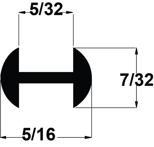 COPPER 7/32" (5/32''CHNL) ROUND H