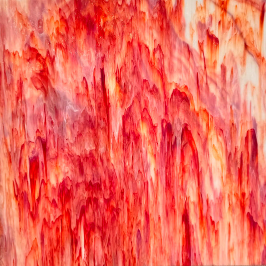 ORANGE RED, WHITE OPAL