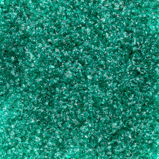 Teal Green Transparent Medium Glass Frit, 4 lbs.