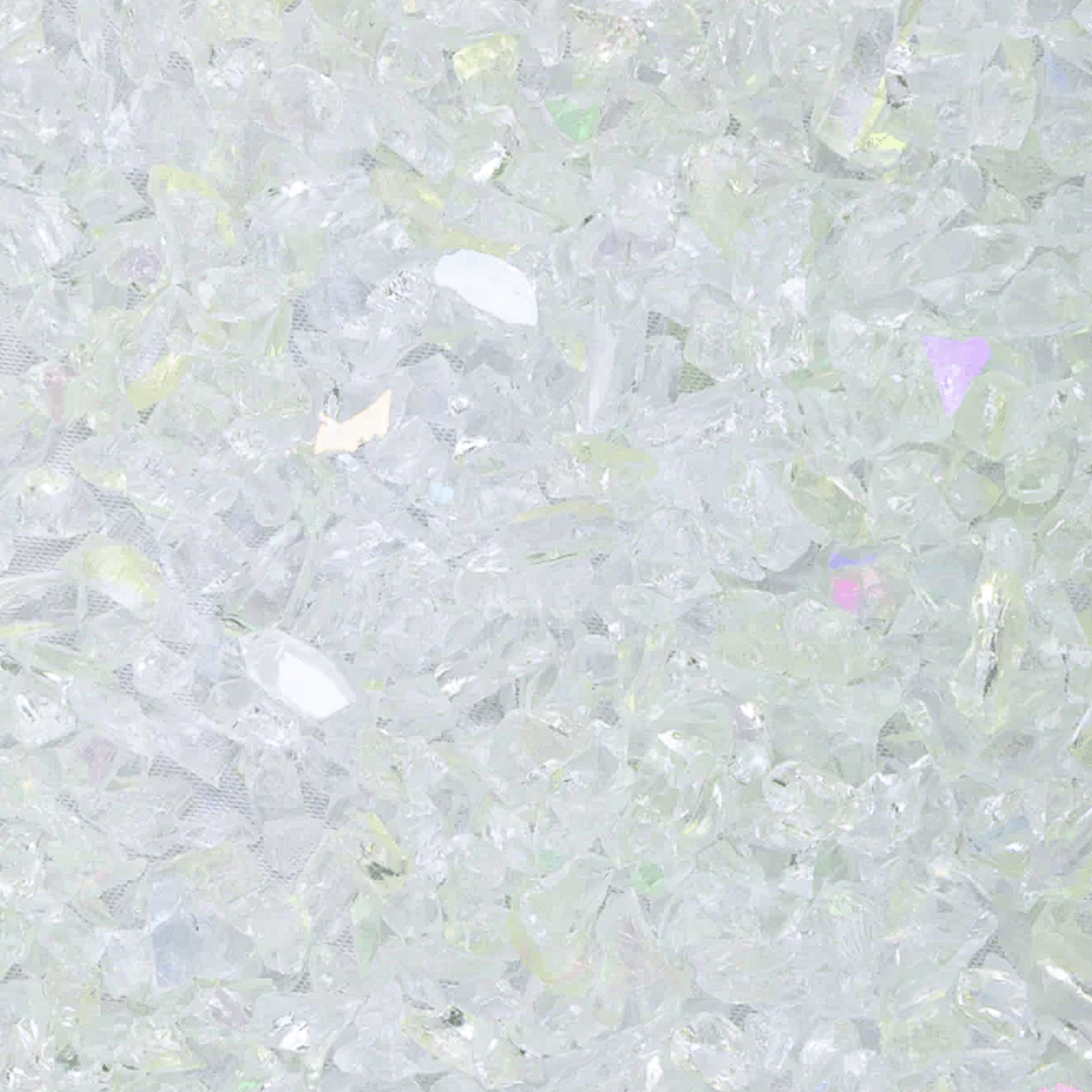 Clear Rainbow Iridescent Mosaic Glass Frit, 8.5 oz