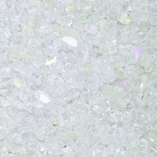 Clear Rainbow Iridescent Mosaic Glass Frit, 8.5 oz