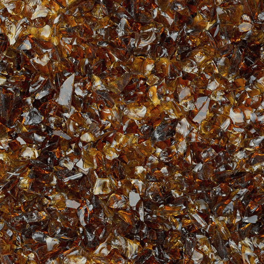 Dark Amber Transparent Mosaic Glass Frit, 8.5 oz