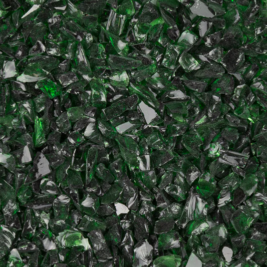 Dark Green Transparent Mosaic Glass Frit, 8.5 oz