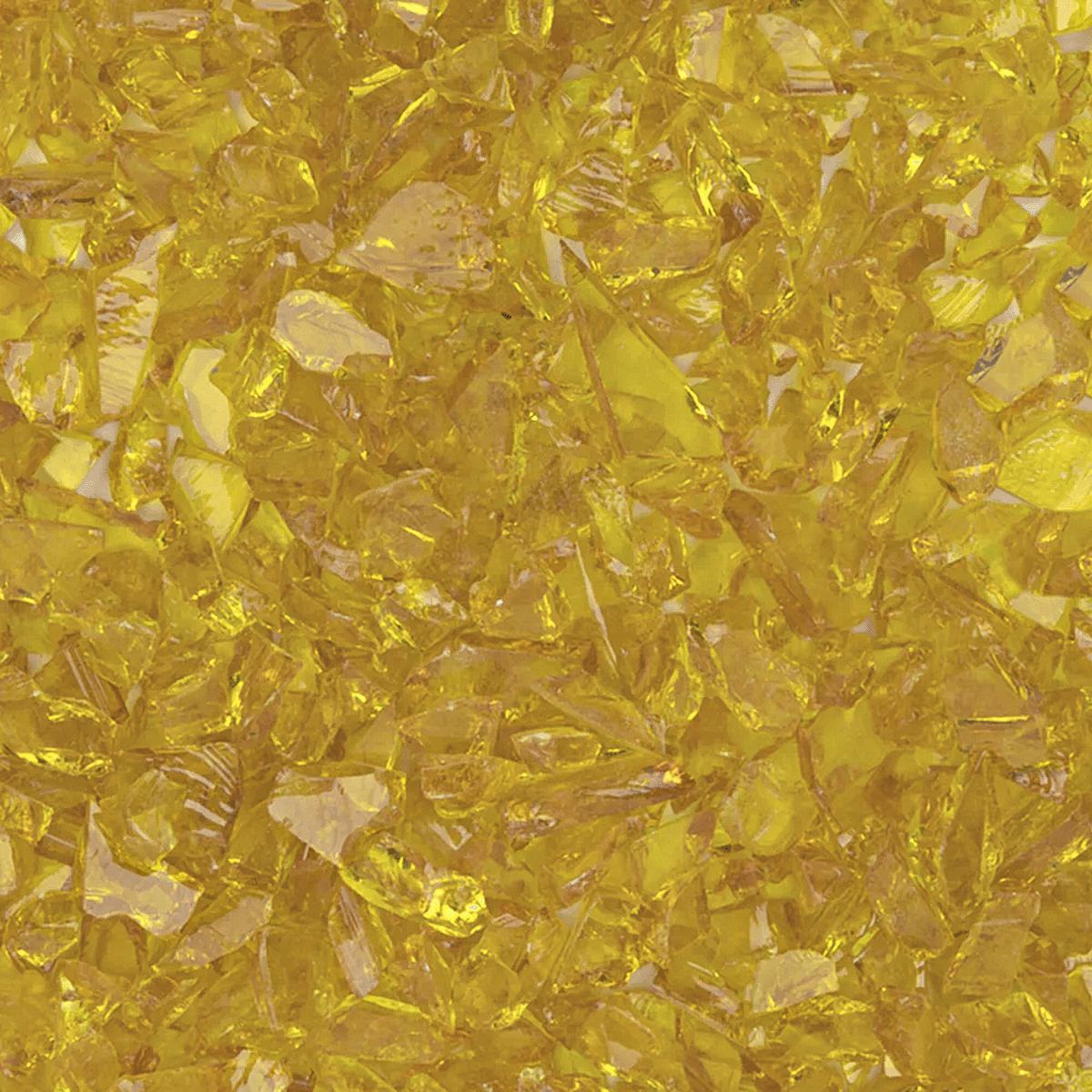 Yellow Transparent Mosaic Glass Frit, 8.5 oz