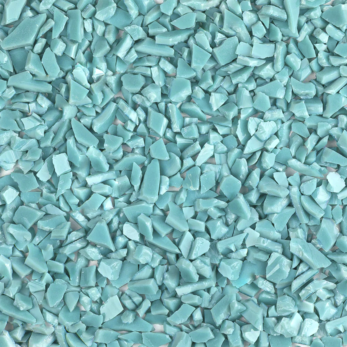 Turquoise Green Opal Mosaic Glass Frit, 8.5 oz