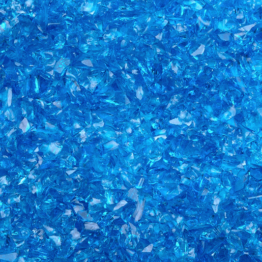 Blue Topaz Transparent Mosaic Glass Frit, 8.5 oz