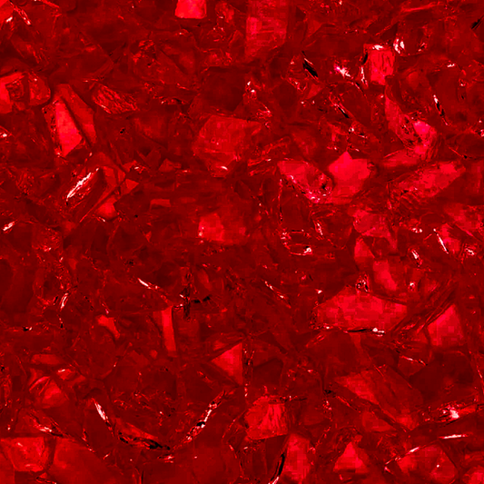 Grenadine Red Transparent Mosaic Glass Frit, 8.5 oz