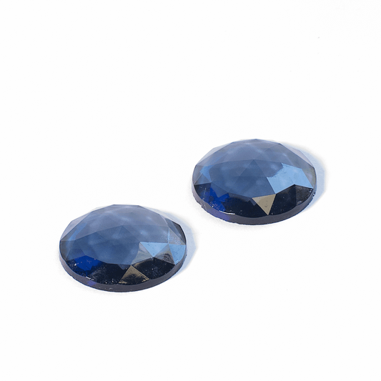 25MM ROUND FACETED STEEL BLUE