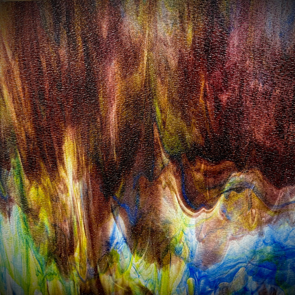 Dark Purple, Blue, and Yellow Streaky Granite