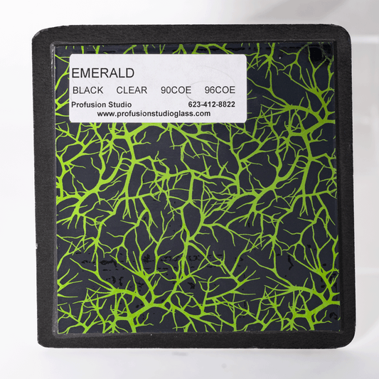 4"X4" Hands 96 COE - Branches/Emerald- Black