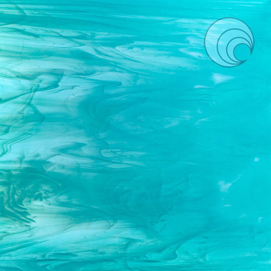 Caribbean Blue, White, Wispy