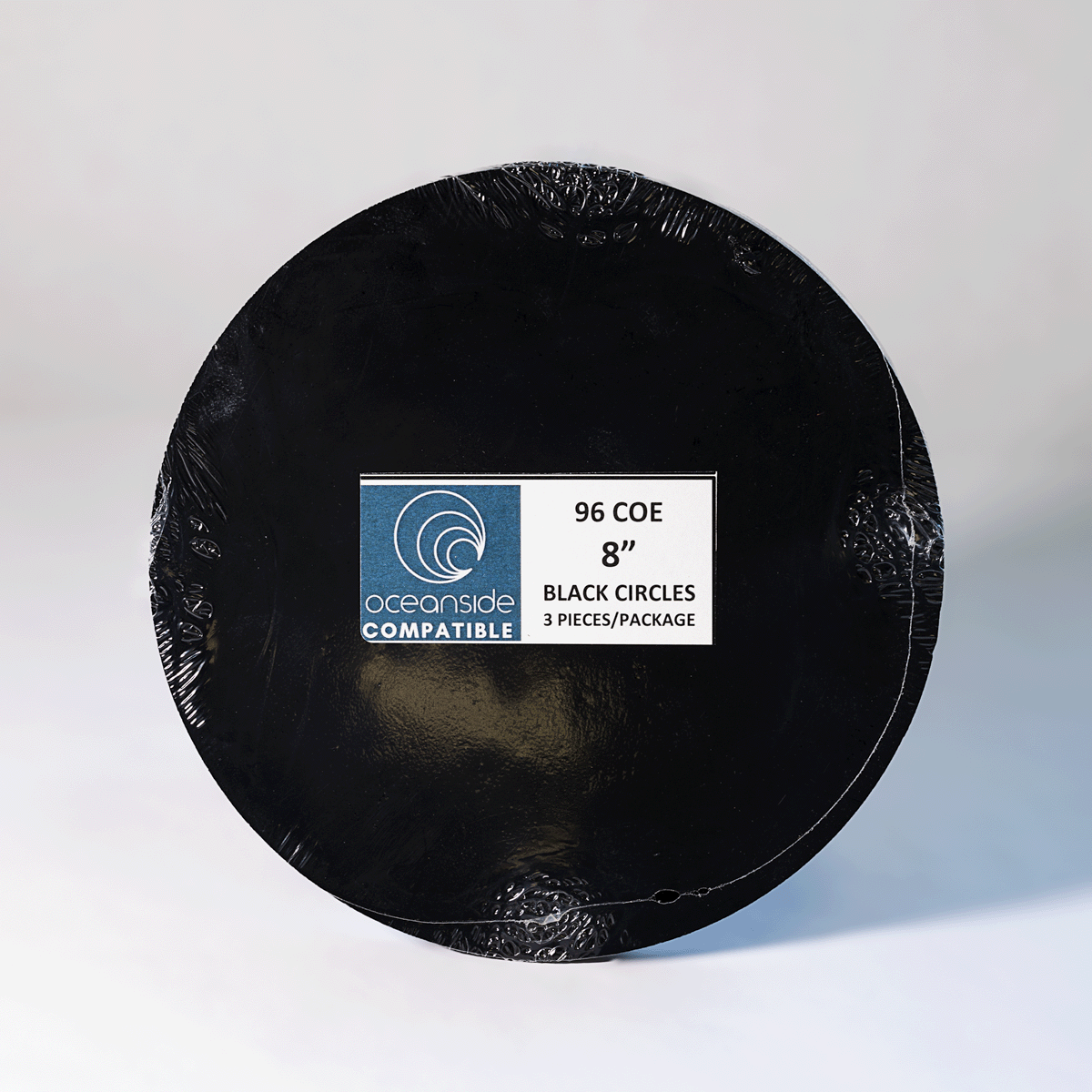 8" Diameter Black Pre-Cut Bases - 3pcs